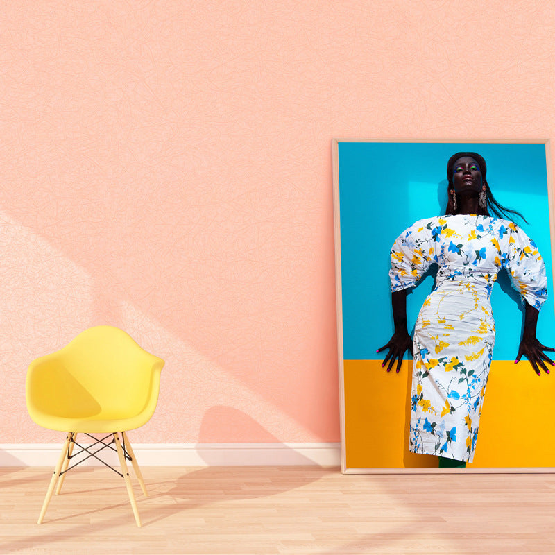 Smooth Soft Color Wallpaper Modern Style Plain Wall Covering for Room, 33' L x 20.5" W