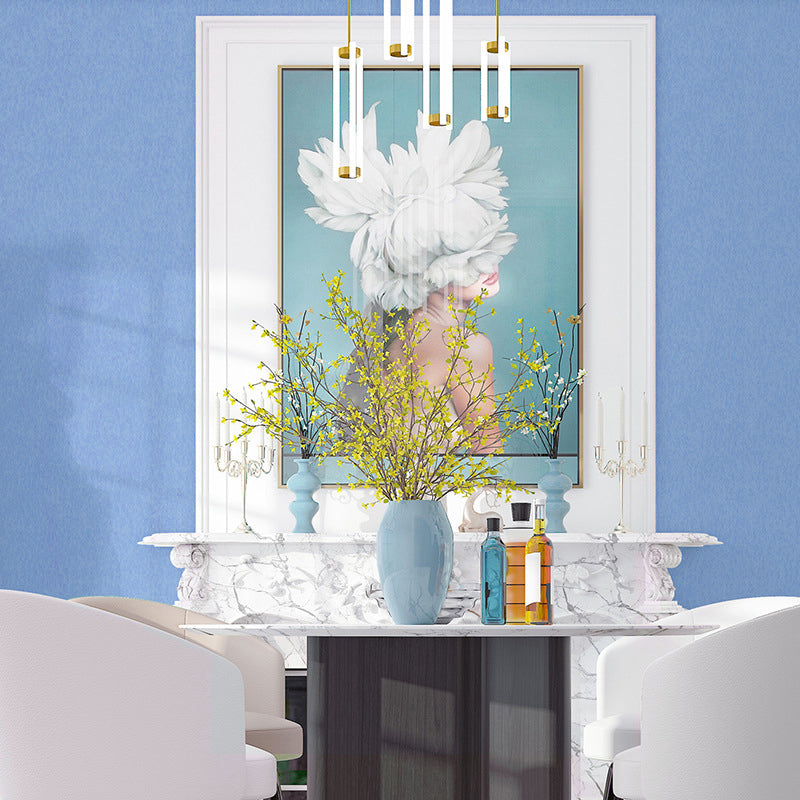 Plain Wallpaper Simplicity Beautiful Blank Wall Covering in Pastel Blue, 31' x 20.5"