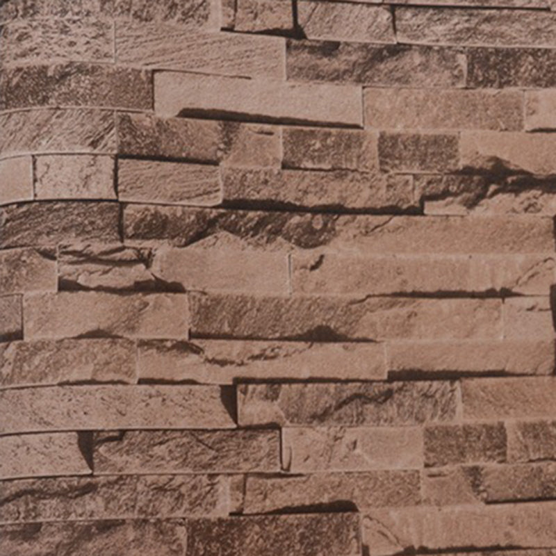 PVC Waterproof Wallpaper Roll Industrial Brick Effect Wall Covering in Light Color
