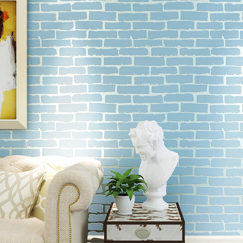 Soft Color Brick Wallpaper Roll Stain-Resistant Wall Art for House Interior, Non-Woven