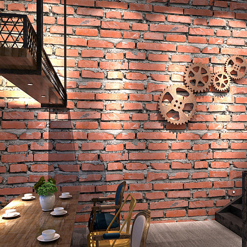 Washable Brick-and-Mortar Wallpaper 54.2-sq ft Industrial Wall Decor for Snack Bar