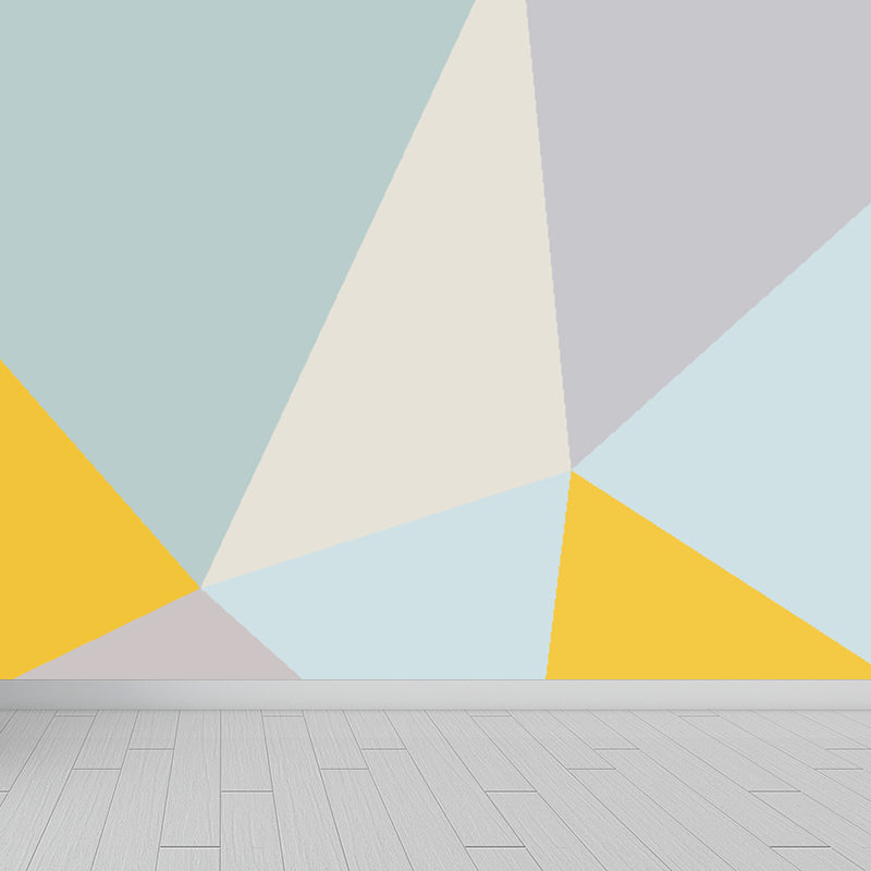 Pastel Color Diamond Mural Wallpaper Geometric Modern Stain Resistant Wall Decor