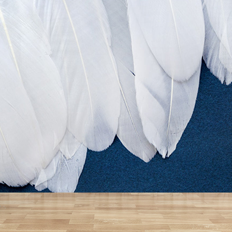Extra Large Feather Mural Light Color Non-Woven Wall Art for Home Decor, Personalized