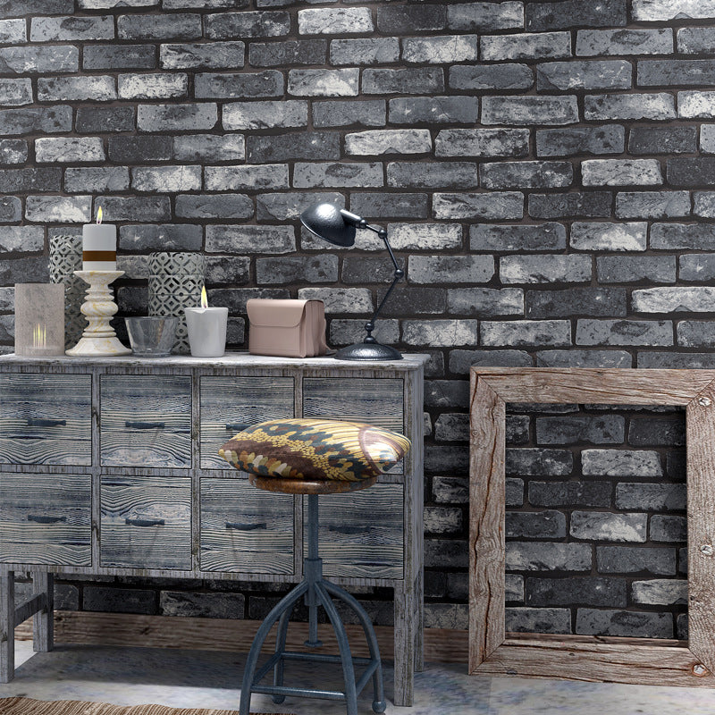 Shabby Brickwork Wallpaper Roll for Restaurant Architectural Wall Art, 31' x 20.5"