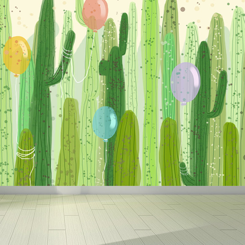 Cartoon Scenery Drawing Mural Decal Soft Color Childrens Art Wall Covering for Nursery