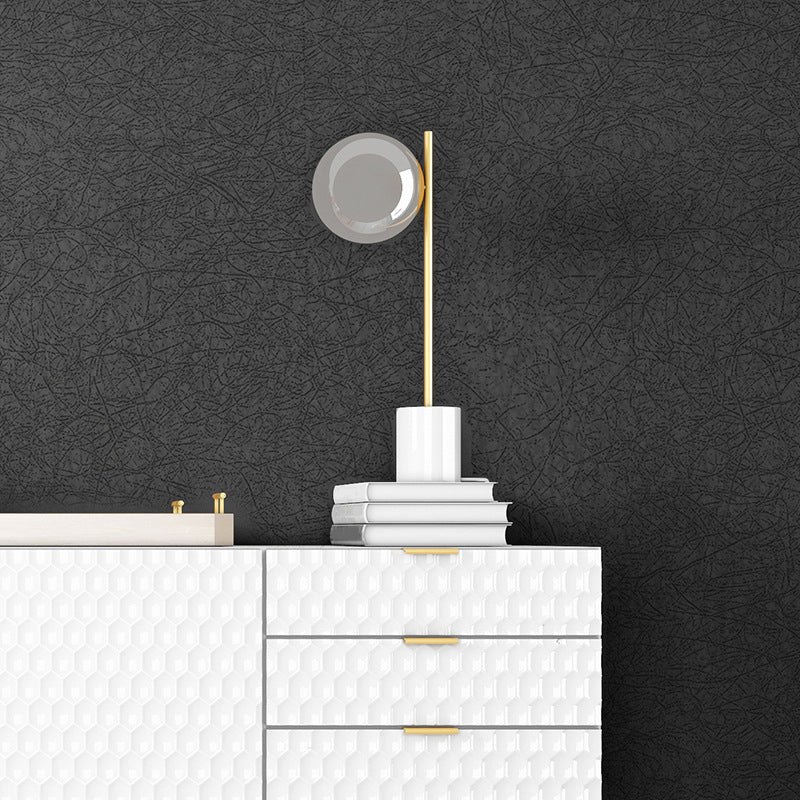 Plain Wallpaper Roll Dark Color Non-Woven Fabric Wall Decor, Waterproof, 54.2-sq ft