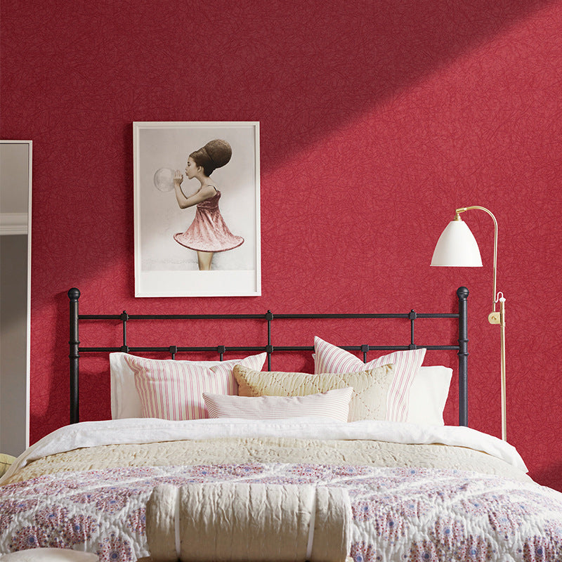 Plain Wallpaper Roll Dark Color Non-Woven Fabric Wall Decor, Waterproof, 54.2-sq ft