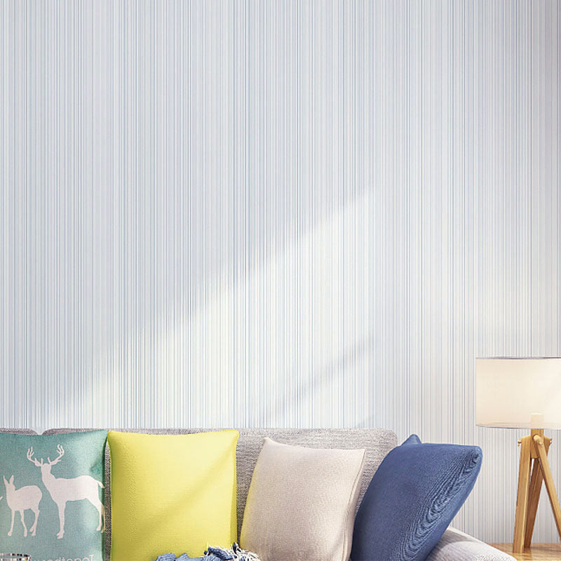 Soft Color Plain Wallpaper Ticking Stripes Modern Waterproofing Wall Decor for Room