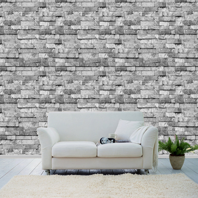 Steampunk Distressed Brick Wallpaper Multicolored 3D Effect Wall Art for Dining Room