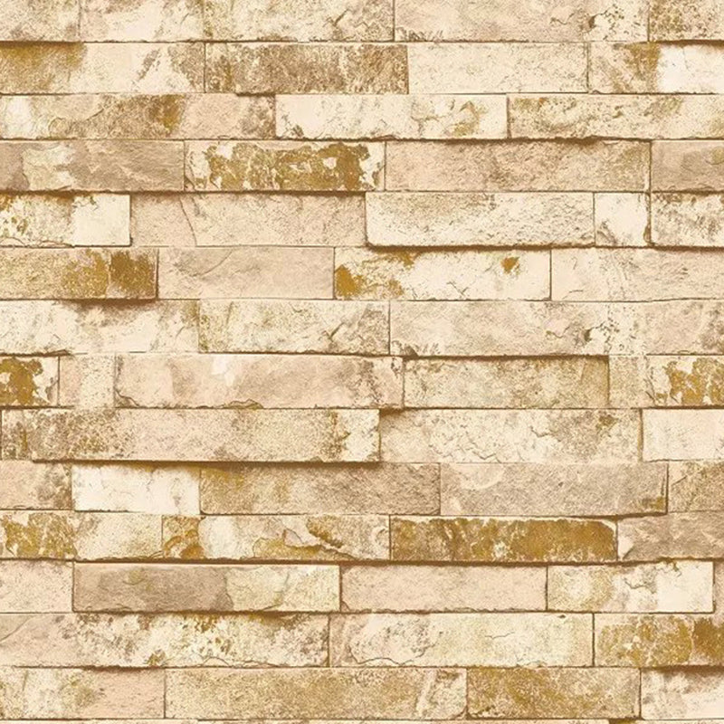 Steampunk Distressed Brick Wallpaper Multicolored 3D Effect Wall Art for Dining Room