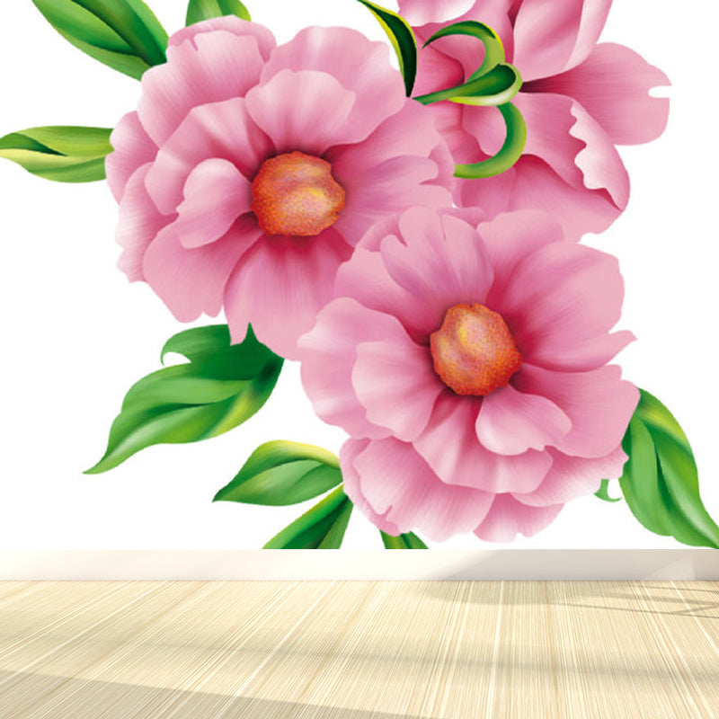 Modern Florentine Mural Wallpaper for Girls Room Customized Wall Covering in Pink