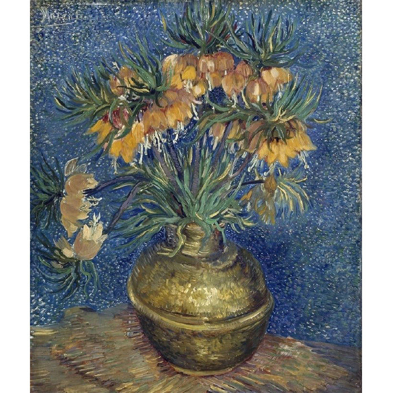 Vital Flowers Potting Mural Wallpaper Modern No-Woven Material Wall Decor in Blue