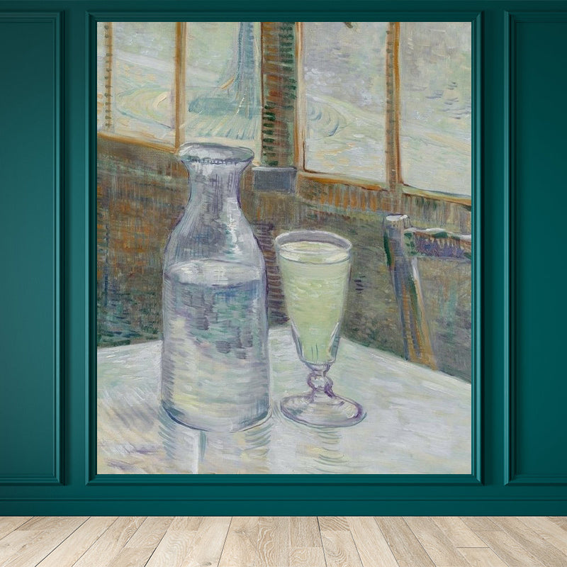 Vitreous Utensil Mural Wallpaper Gray Contemporary Wall Covering for Living Room