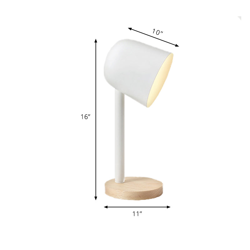 Weiß/blau/grün -gewölbter Lesebuch Light Minimalism Style 1 Light Metallic Schreibtischlampe mit Holzbasis