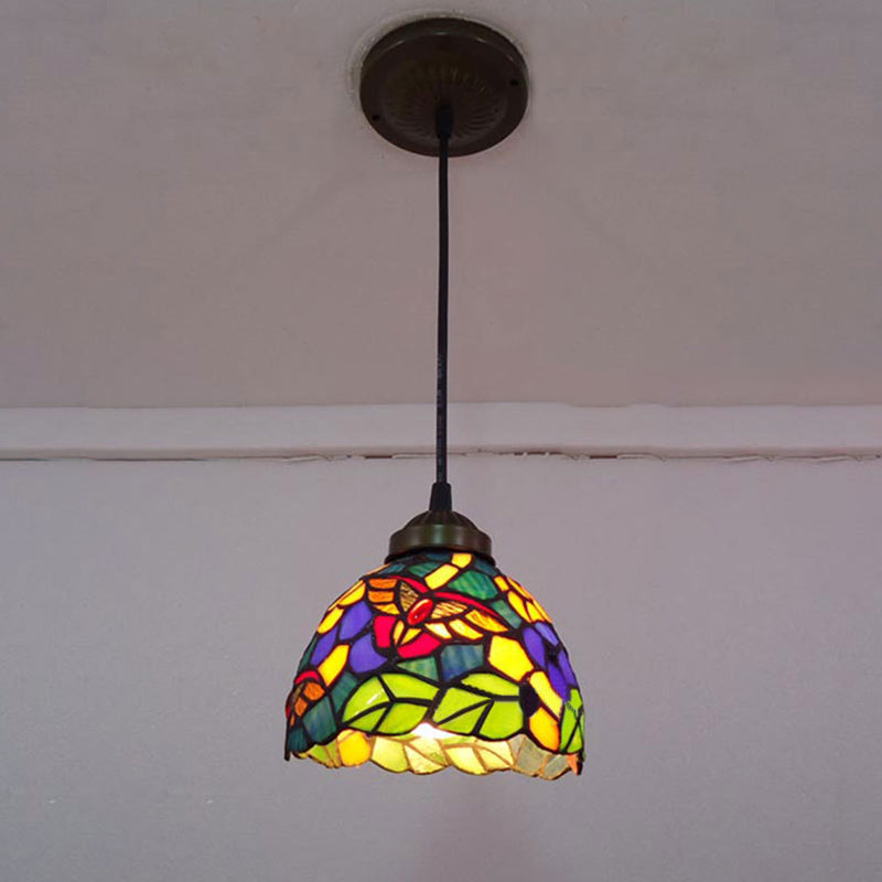 Dining Room Lighting Fixtures Tiffany, Stained Glass Dragonfly Ceiling Pendant Lamp