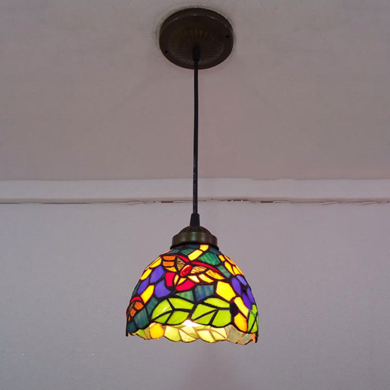 Eetkamer verlichting armaturen Tiffany, gebrandschilderd glazen libel plafond hanglamp