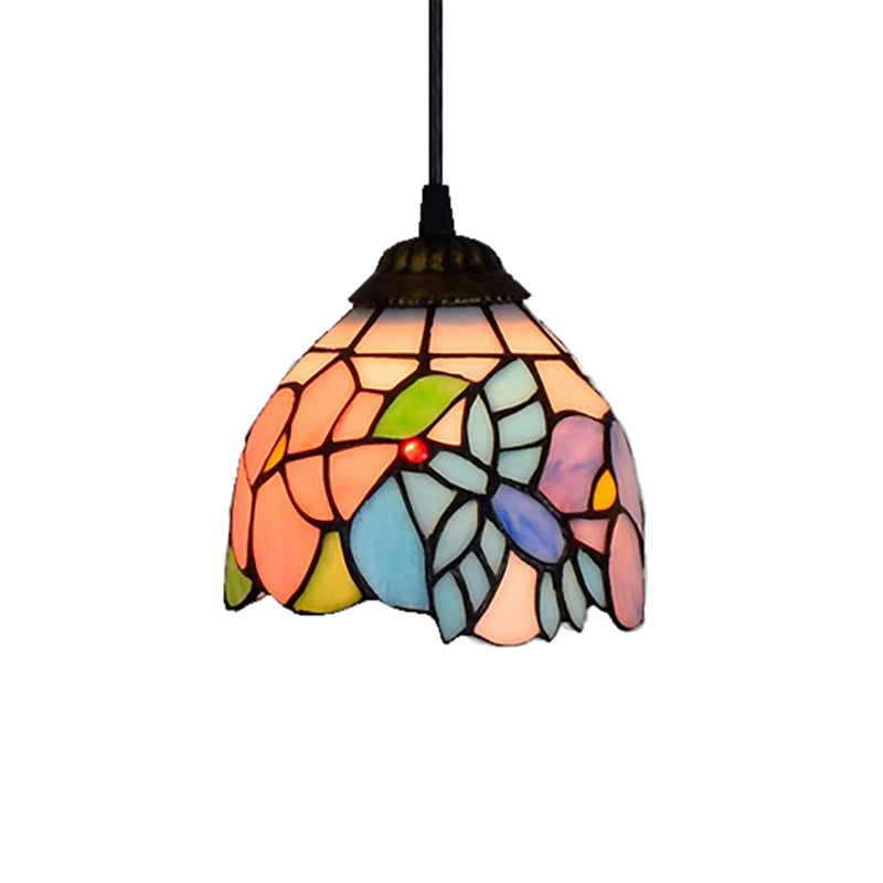 Accesorios de iluminación de comedor tiffany, lámpara colgante de techo de libélulas de vidrio manchado