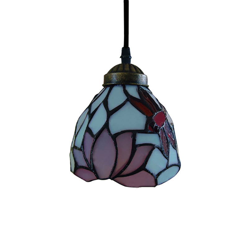 Dining Room Lighting Fixtures Tiffany, Stained Glass Dragonfly Ceiling Pendant Lamp