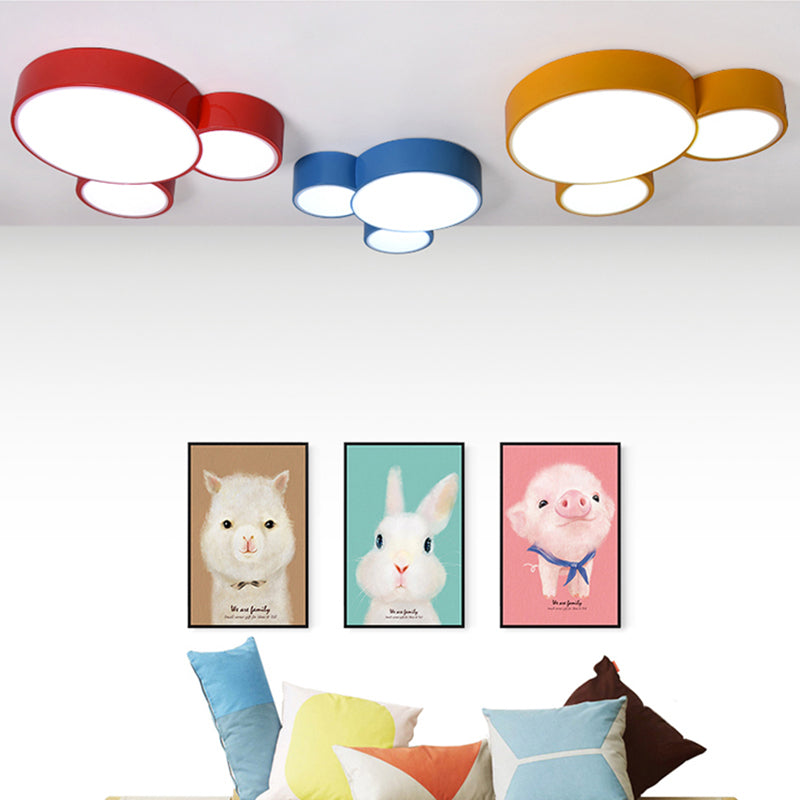 Acrylic Animal Flush Mount Ceiling Light Macaroon Ceiling Light for Kid Bedroom