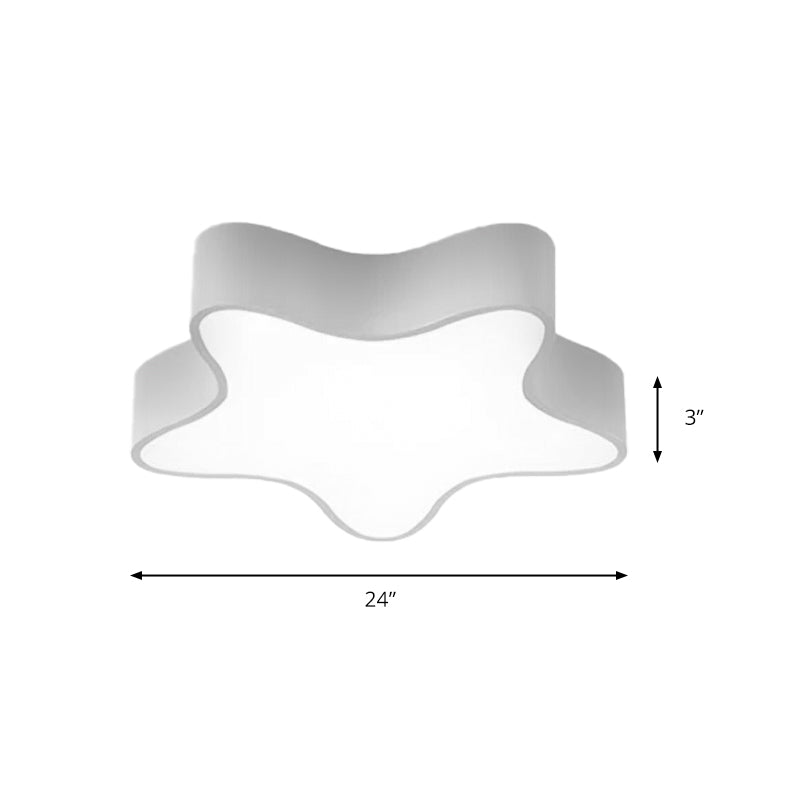Boys Girls Bedroom Star Flush Ceiling Light Acrylic Contemporary Ceiling Lamp