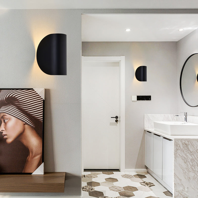 Folded Wall Sconce Light Simplicity Metal 1 Light Black/Grey/Silver Wall Mount Lighting for Bedroom