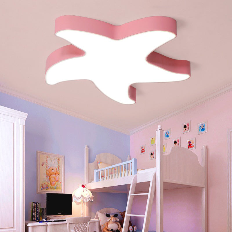 Macaron Loft Starfish Flush Mount Light Acrylic Candy Colored Ceiling Light