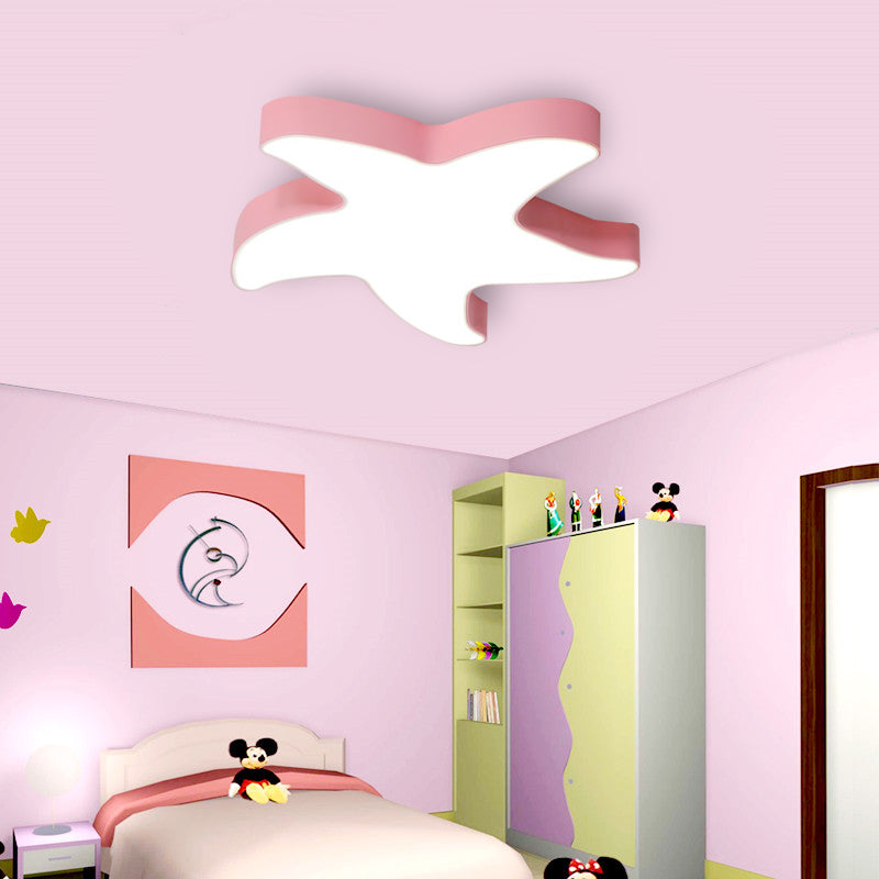 Macaron Loft Starfish Flush Mount Light Acrylic Candy Colored Ceiling Light