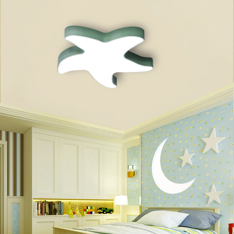 Macaron Loft Starfish Flush Mount Light Acrylic Candy Colored Ceiling Light