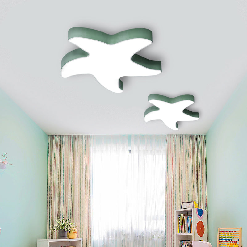 Macaron Loft Starfish Flush Mount Light Acrylic Candy Colored Ceiling Light