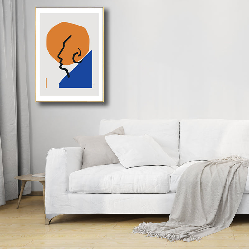 Minimalist Abstract Figure Drawing Art Print Pastel Color Textured Wall Decor for Home