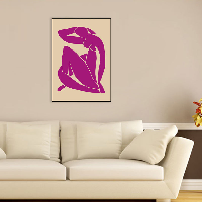 Textured Figure Drawing Wall Decor Canvas Minimalism Art Print for House Interior