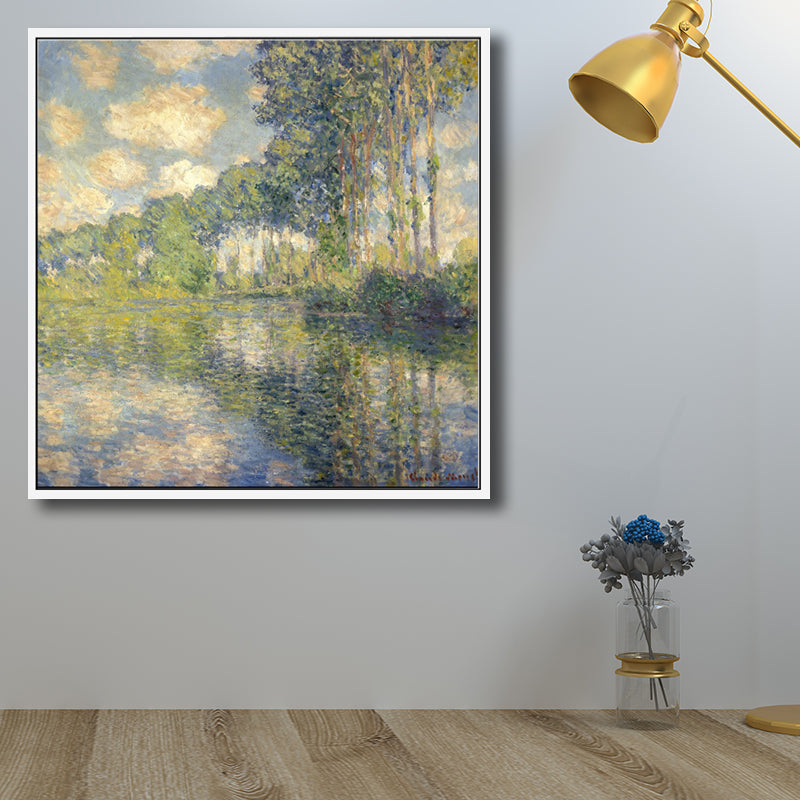 Rustic Landscapes Painting Canvas Textured Dark Color Wall Art Decor for Living Room