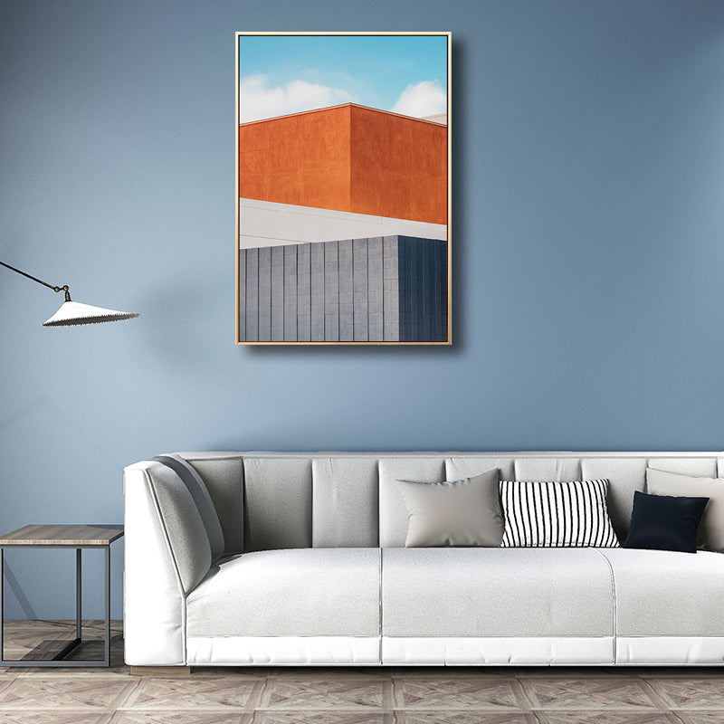 Outdoor Building Painting Nordic Style Canvas Wall Art Print, Multiple Sizes Options