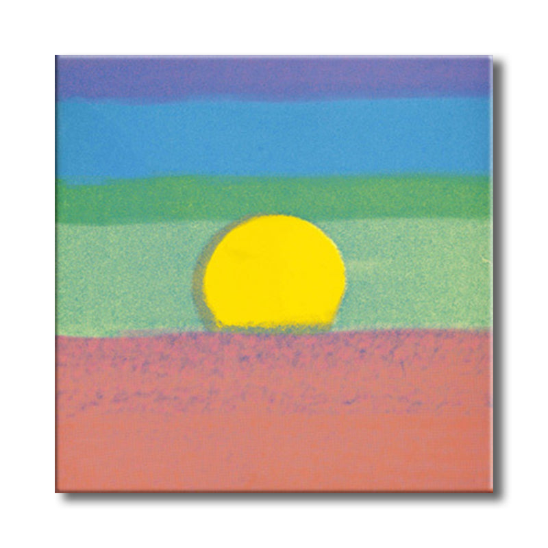 Leinwand-Strukturgemälde, Kinderkunst, Sonnenaufgang, Wanddekoration in dunkler Farbe für den Flur
