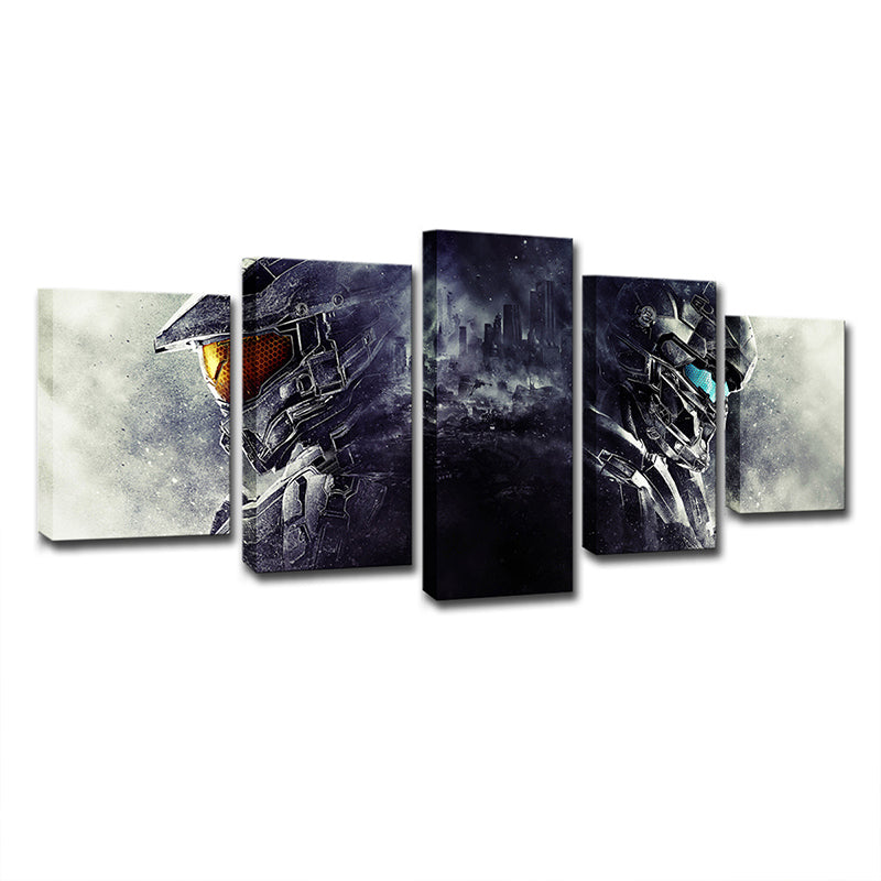 Guardians Art Print Science Fiction Cool Game Character Wall Decor in Grey-Black
