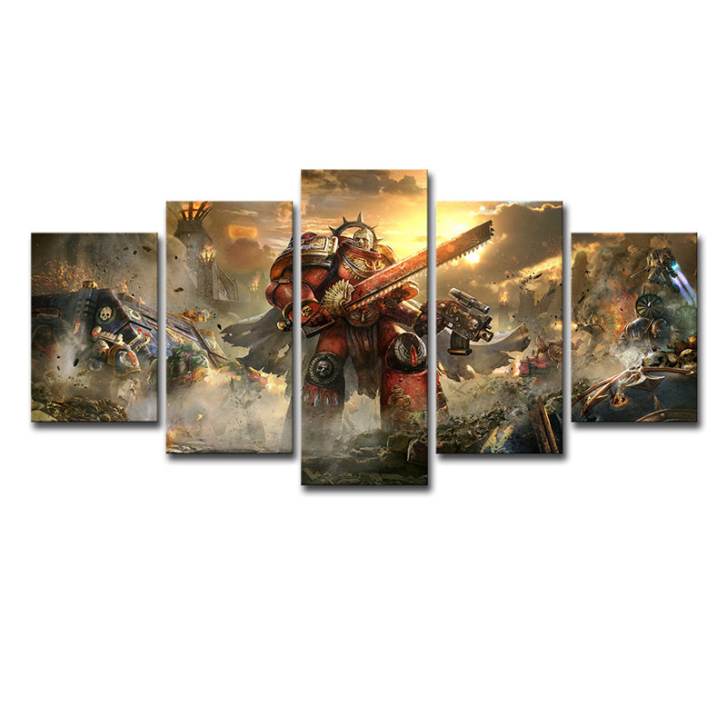 Warhammer Eternal Expedition Wall Art Yellow Kids Style Canvas Print for Boys Room