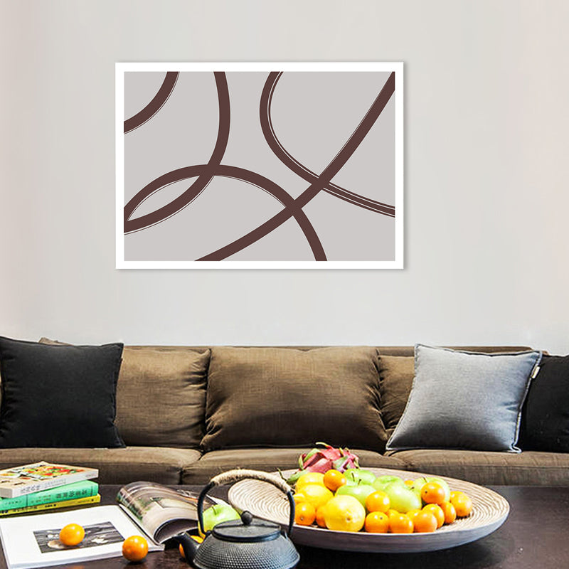 Textured Curved Line Wall Decor Canvas Minimalism Wall Art for Living Room