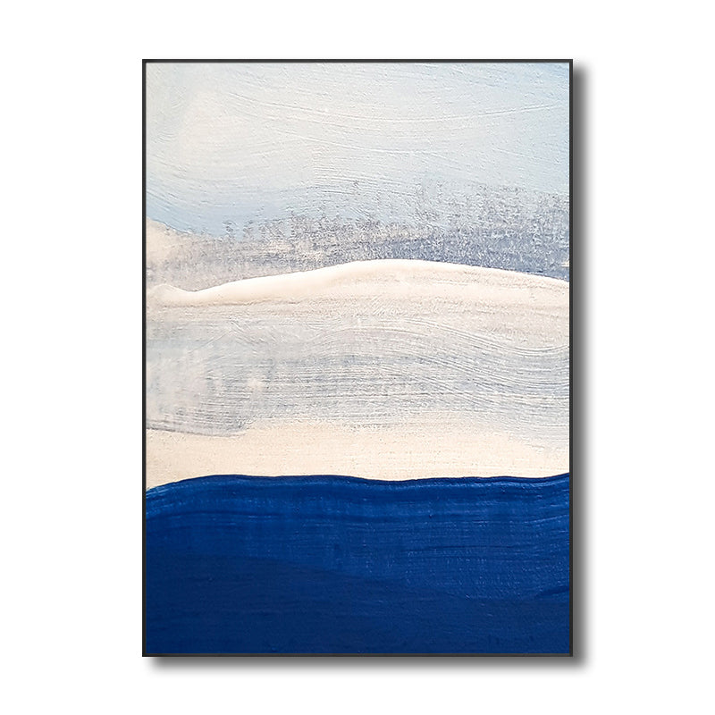 Moderne penseelstreek wanddecoratie canvas getextureerde lichte kleur schilderij voor badkamer