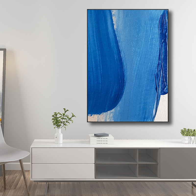 Moderne penseelstreek wanddecoratie canvas getextureerde lichte kleur schilderij voor badkamer