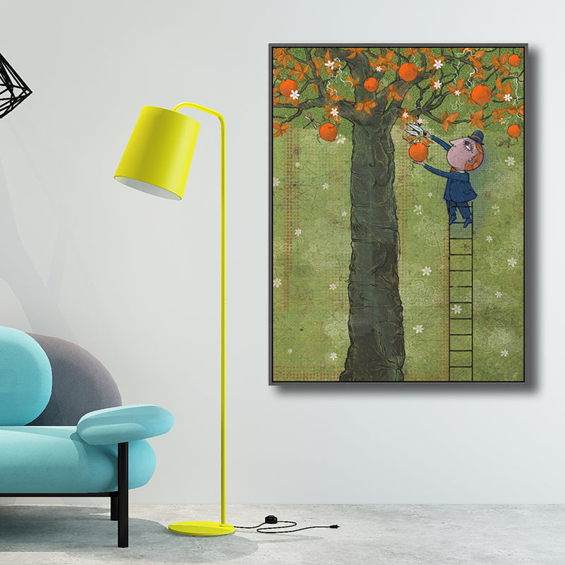 Illustration Fruit Harvesting Canvas Print Childrens Art Textured Kids Room Wall Decor