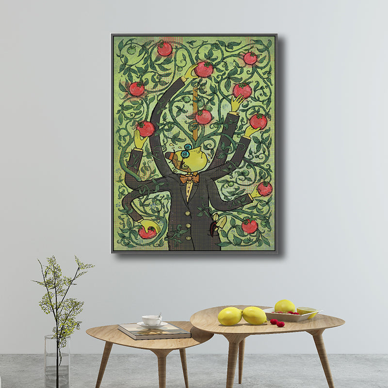 Illustration Fruit Harvesting Canvas Print Childrens Art Textured Kids Room Wall Decor