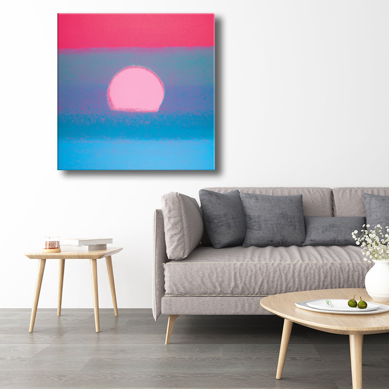 Pastel Color Sunrise Wall Decor Textured Children's Art Living Room Canvas Print