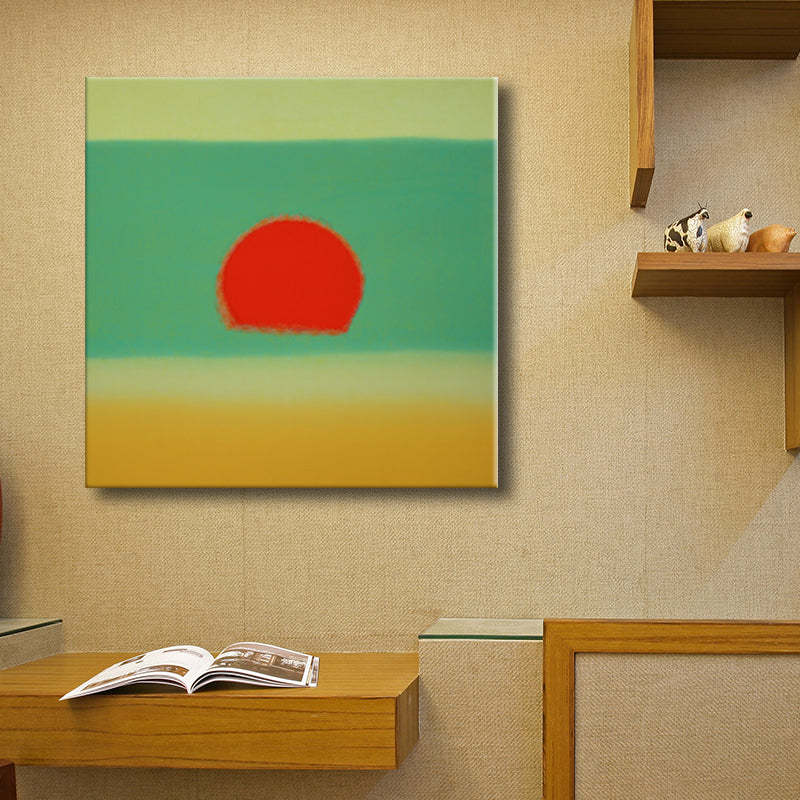 Pastel Color Sunrise Wall Decor Textured Children's Art Living Room Canvas Print