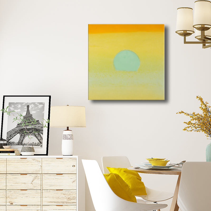 Pastel Color Sunrise Wall Decor Textured Children's Art Living Room Canvas Print