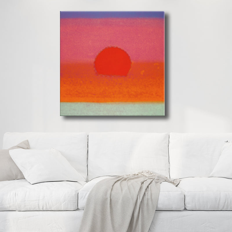 Pastel Color Sunrise Wall Decor Textured Children's Art Living Room Canvas Print