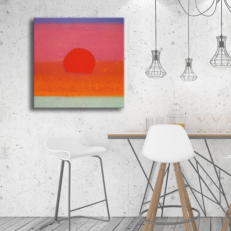Pastel Color Sunrise Wall Decor Textured Children's Art Living Room Canvas Print