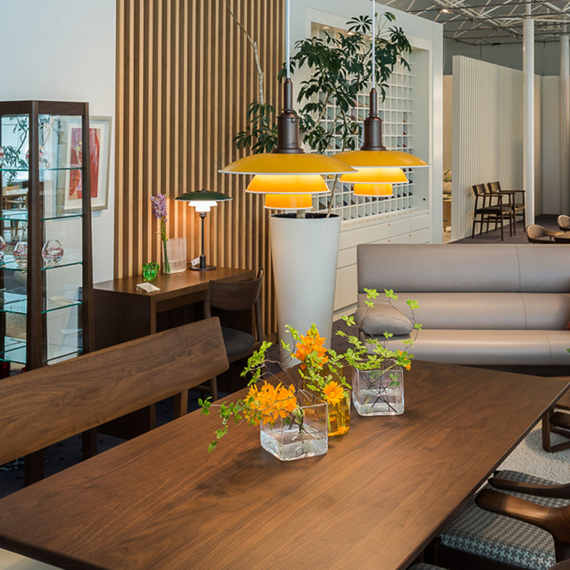 Layered Hanging Light Fixture Nordic Style Metallic 1 Head Living Room Pendant Lamp in Black/Silver