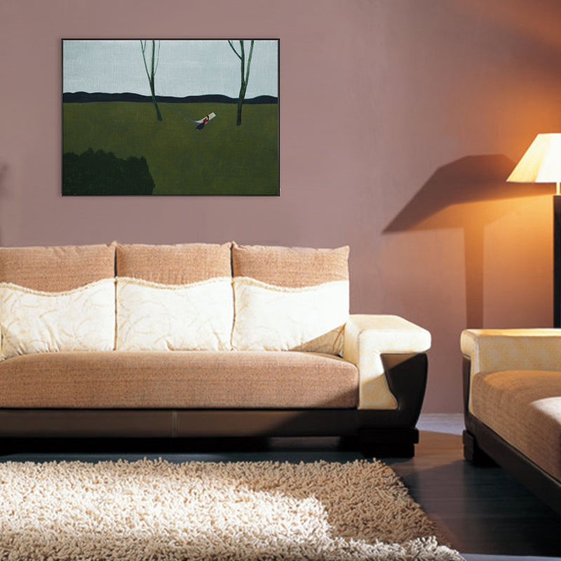 Farmhouse Natural Scenery Wall Art Dark Color Textured Canvas Print for Living Room