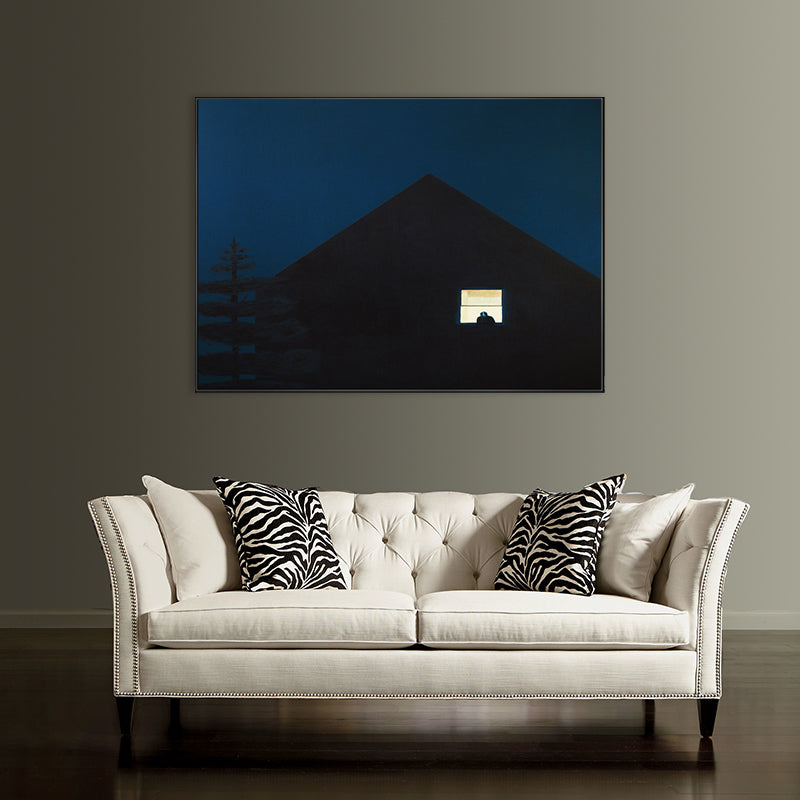 Farmhouse Natural Scenery Wall Art Dark Color Textured Canvas Print for Living Room