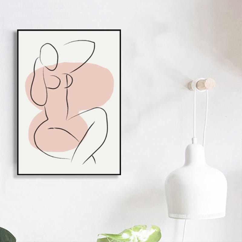 Scandinavian Style Wall Art Print Beige Nude Women Painting, Multiple Sizes Available